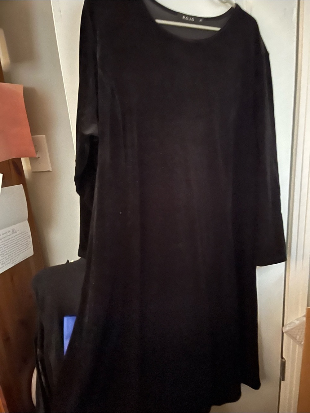 Rafaella Long Sleeve Black A-Line Dress